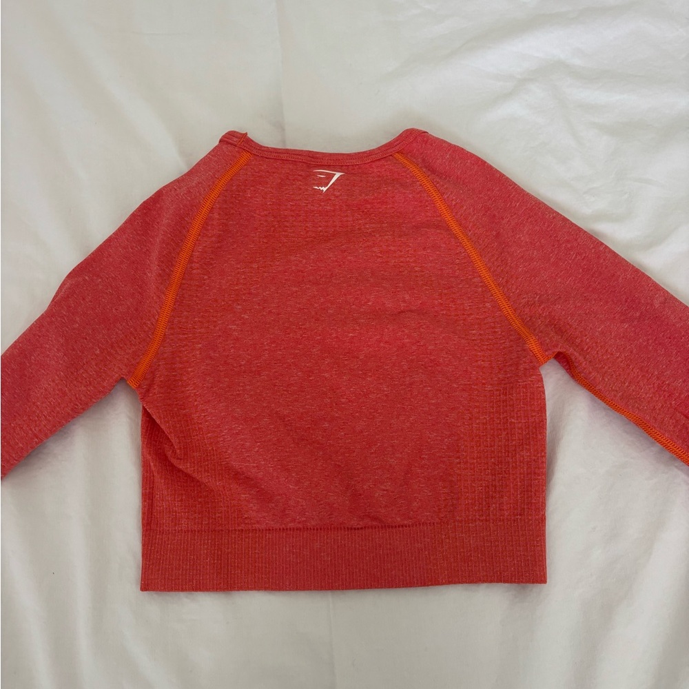 Gymshark Orange Cropped Athletic Long Sleeve - Picture 2 of 2